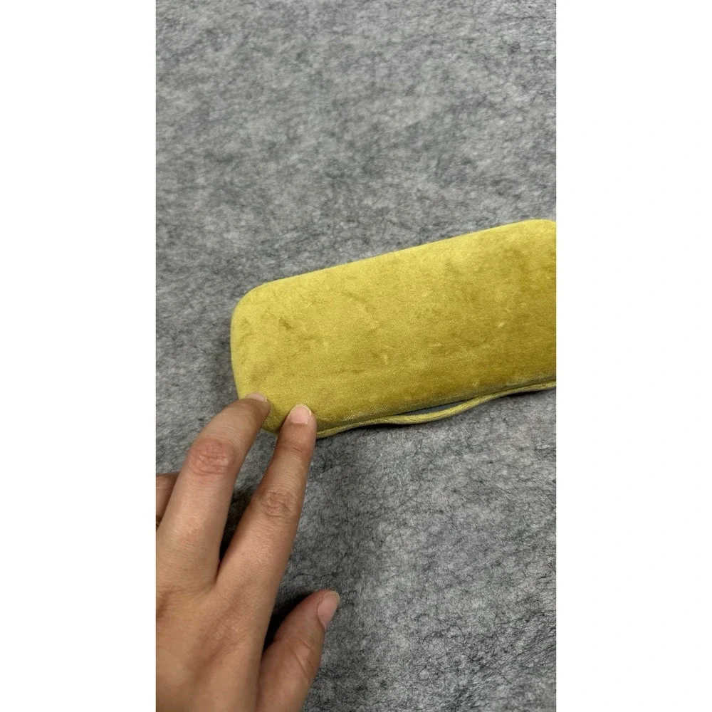 Gucci Large Sunglasses Case Yellow Green Velvet Hard Clamshell